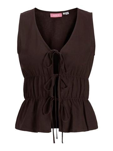 JJXX Almira Linen Blend Tie Top Seal Brown